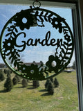 Metal Wreath Garden Sign
