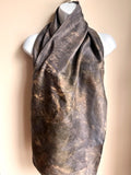 "Dark Moon" eco-printed silk scarf