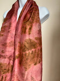 "Heart of the Madder" eco-printed silk scarf