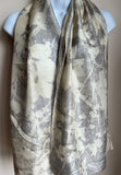 "Lights & Shadows" eco-printed silk scarf