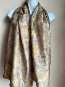 "May Morning" eco-printed silk scarf