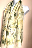 "Meadow Sprite" eco-printed silk scarf