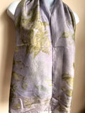 "Royal Woodlands" eco-printed silk scarf