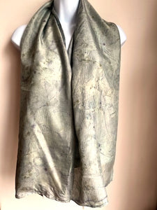 "Wise Woman" eco-printed silk scarf